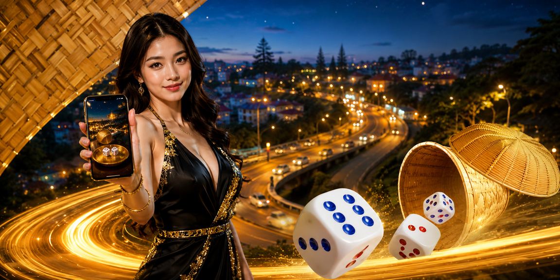Cặp đôi tại Đà Lạt chơi tài xỉu trực tuyến bên chiếc nón lá truyền thống